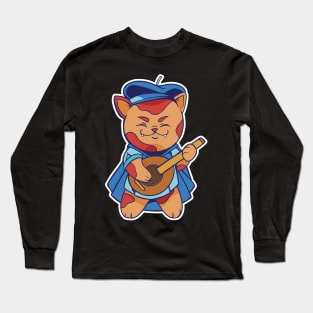 D&D Bard Class Kawaii Cat T-Shirt Long Sleeve T-Shirt